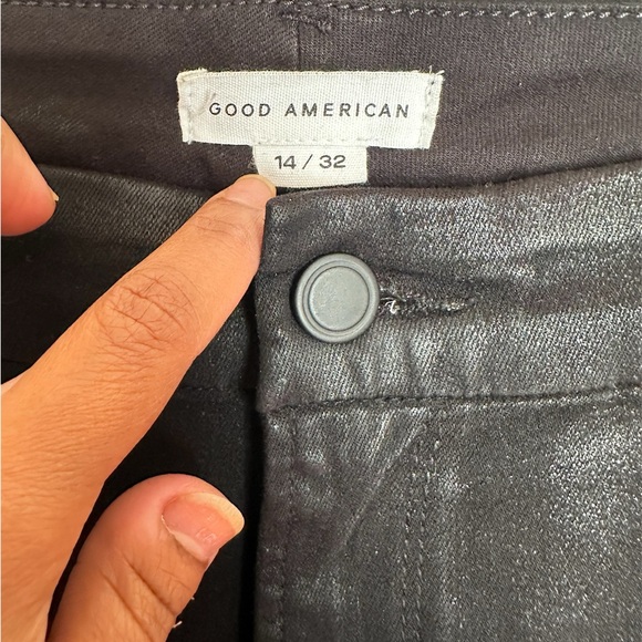Good American Coated Black Jeans. Size 14 - Picture 5 of 9